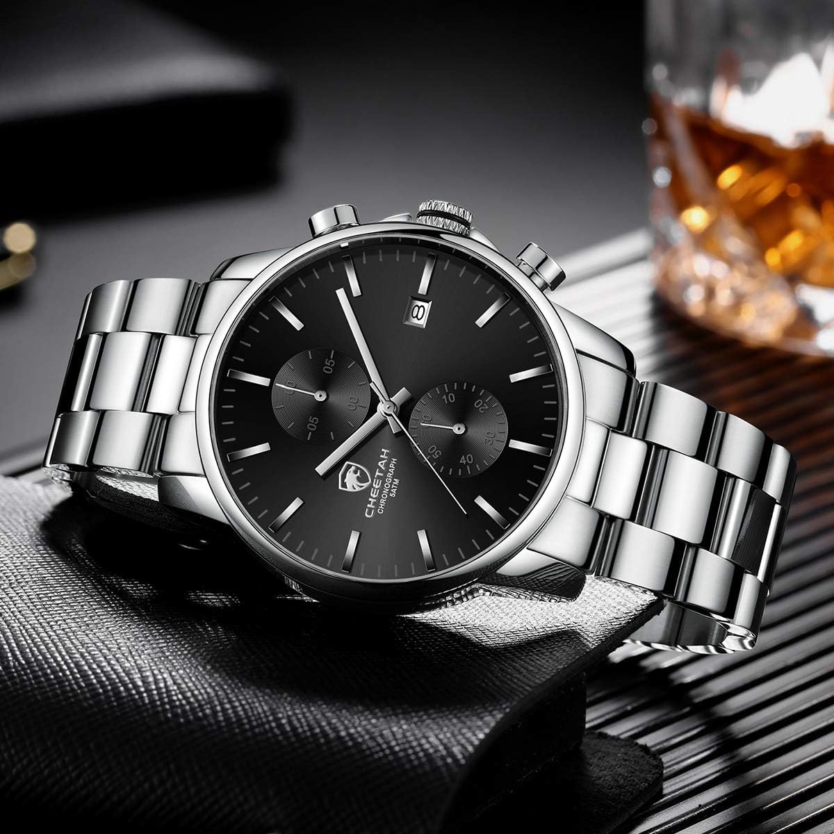 GOLDEN HOUR Fashion Business - Relojes para hombre con cronógrafo,...