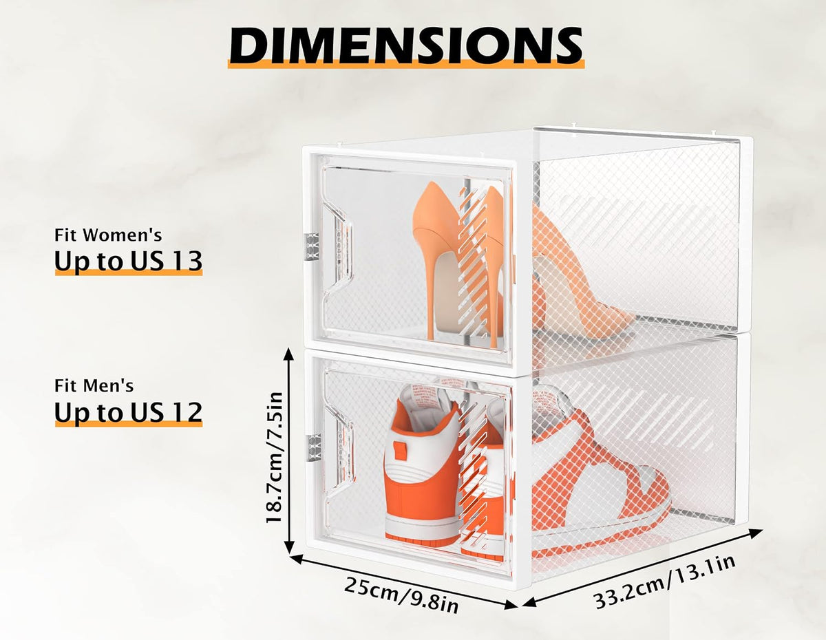 SIMPDIY Cajas de almacenamiento de zapatos transparentes XL, organi...