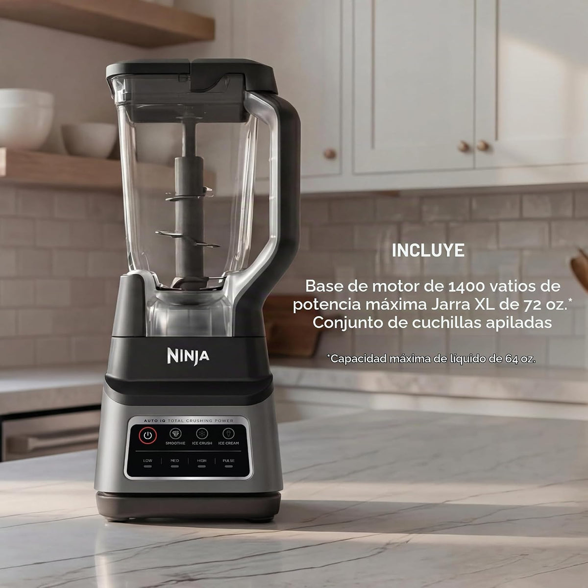 Licuadora Ninja Professional Plus, Auto-iQ, 1400 W, jarra de 72 oz,...