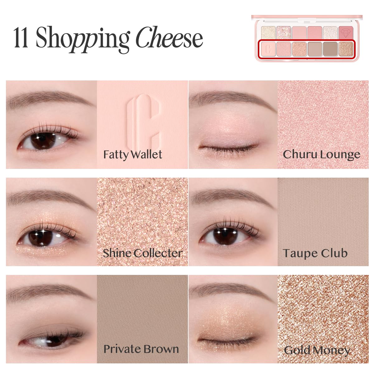 CLIO Pro Paleta de ojos de aire, 12 colores mate y brillante, color...