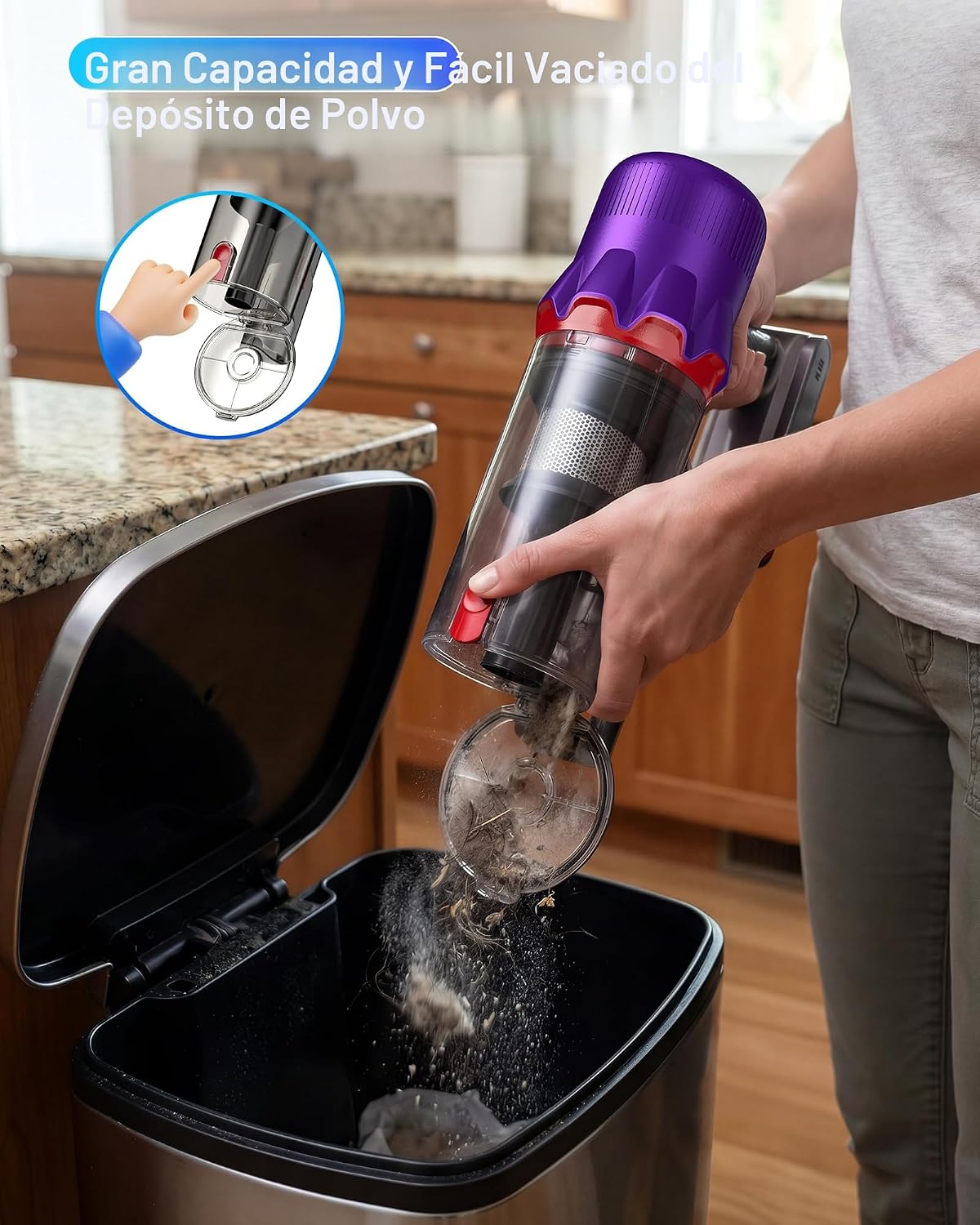 Aspiradora inalámbrica para el hogar, potente aspiradora con filtro...
