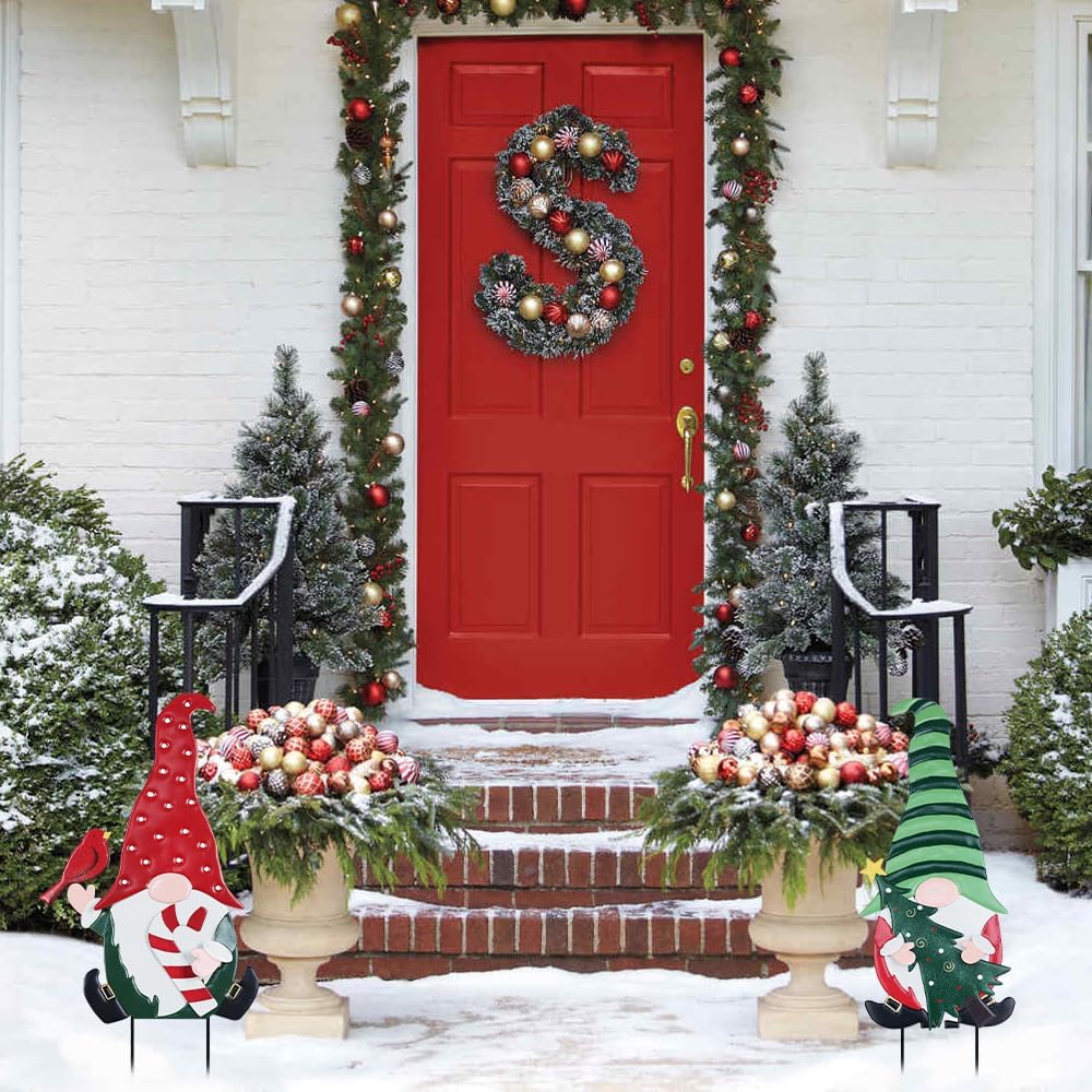 YEAHOME Decoraciones Navideñas para Exteriores, Paquete de 2 Estaca...