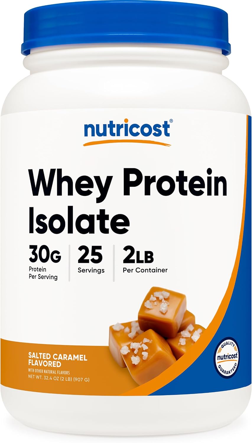 Nutricost Aislado de proteína de suero (caramelo salado) 2LBS