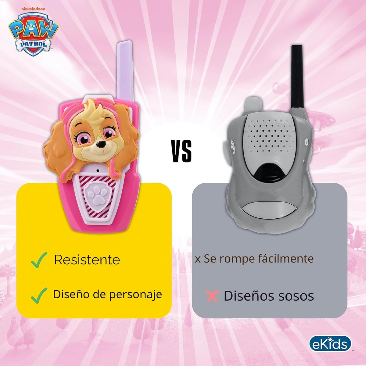 Paw Patrol Toy Walkie Talkies para niños, juguetes para interiores...