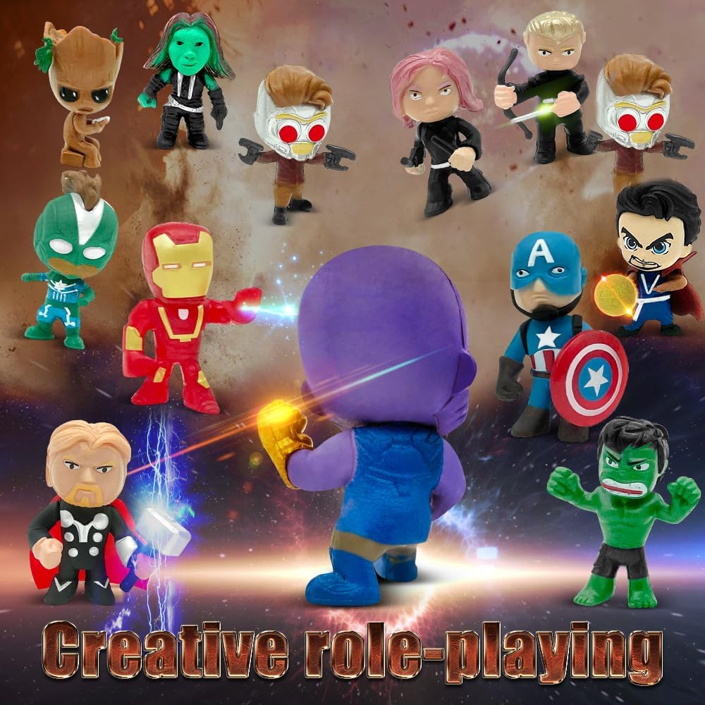 DLOCVN Mini Juguetes de Superhéroes, 26 Piezas Minifiguras Pequeñas...