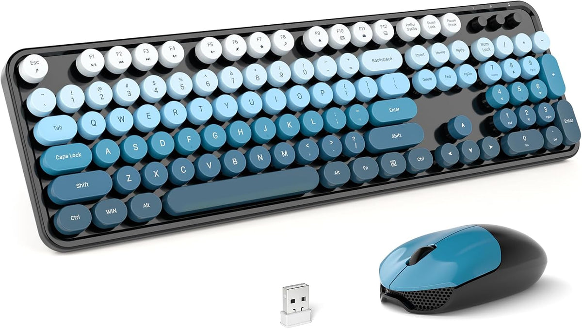 MOFII Combo de teclado y mouse inalámbricos, tamaño completo 2.4G,...