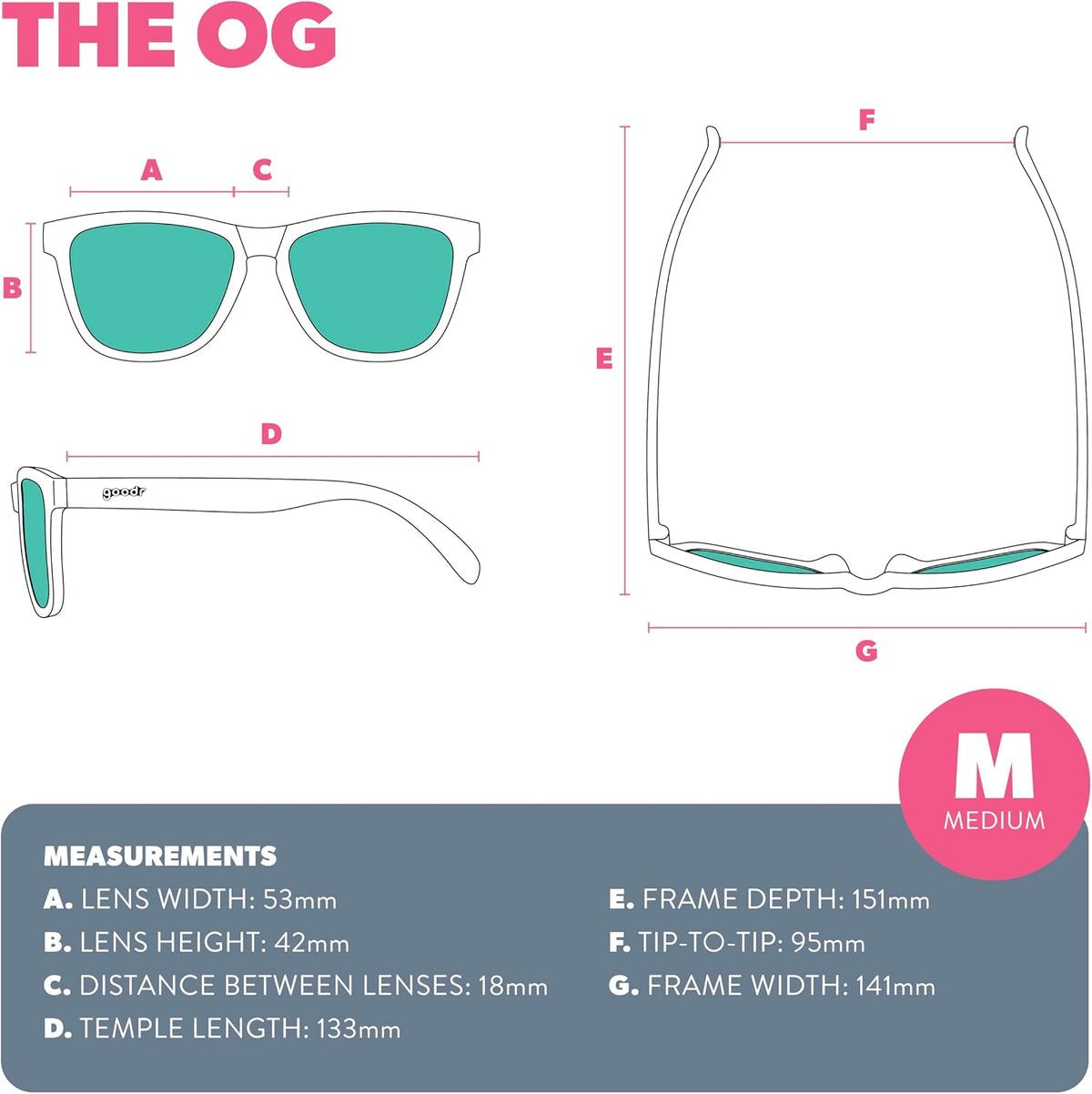 Goodr OG Gafas de sol polarizadas para mujeres y hombres | Ajuste m...