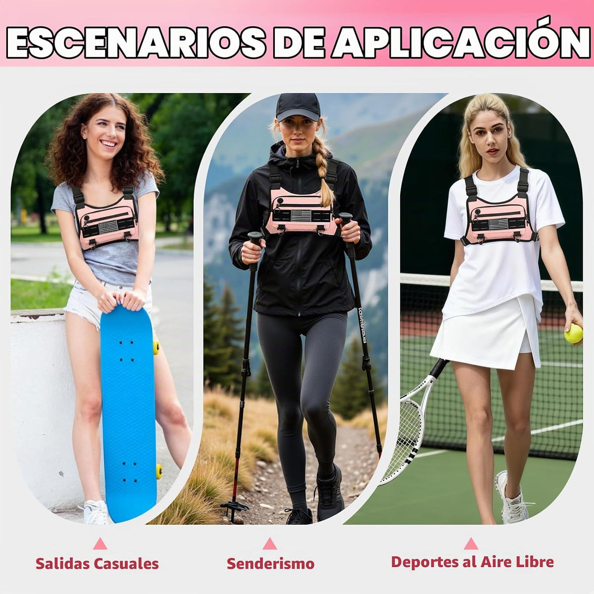 Muserise Bolsa de pecho deportiva para hombres y mujeres, resistent...