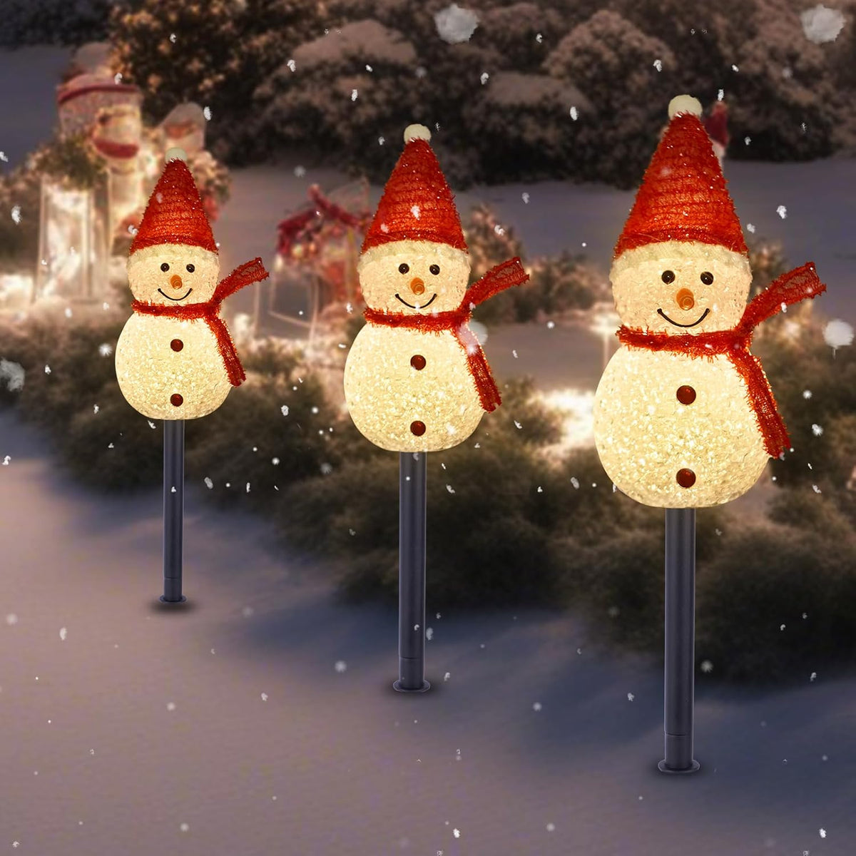 TAILERRI - Luces solares de Navidad con diseño de muñeco de nieve p...
