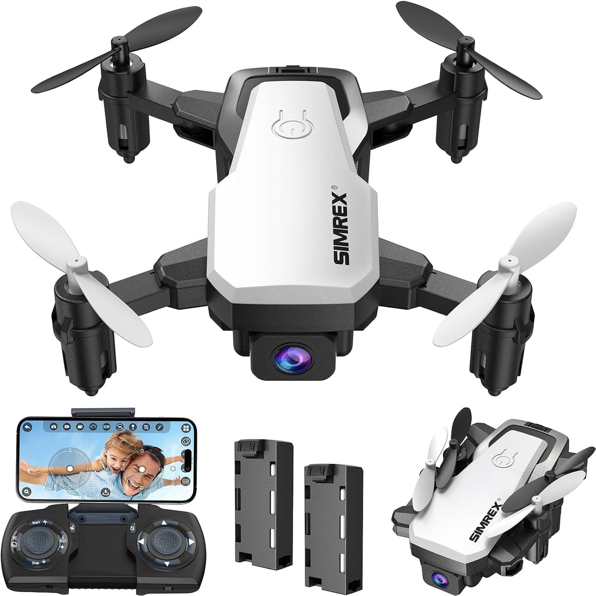 SIMREX Mini dron para niños principiantes: cuadricóptero RC plegabl...