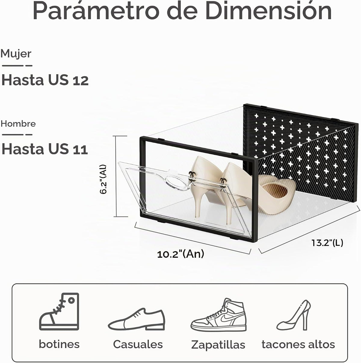 Pinkpum Paquete de 12 cajas de almacenamiento de zapatos grandes |...