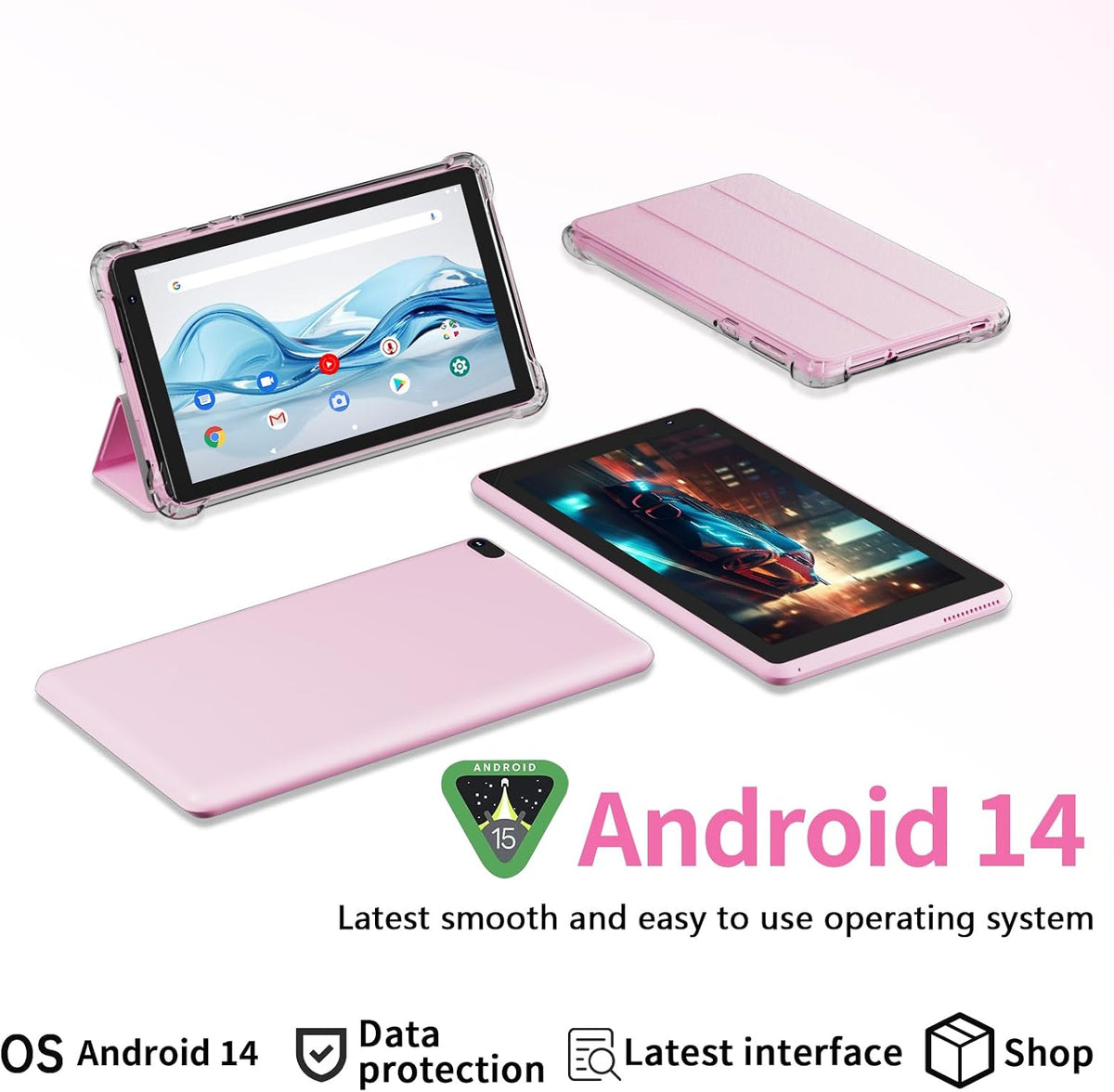 IWEGGO Tablet Android 14 con funda, 7 pulgadas 8 GB RAM+32 GB ROM\/...