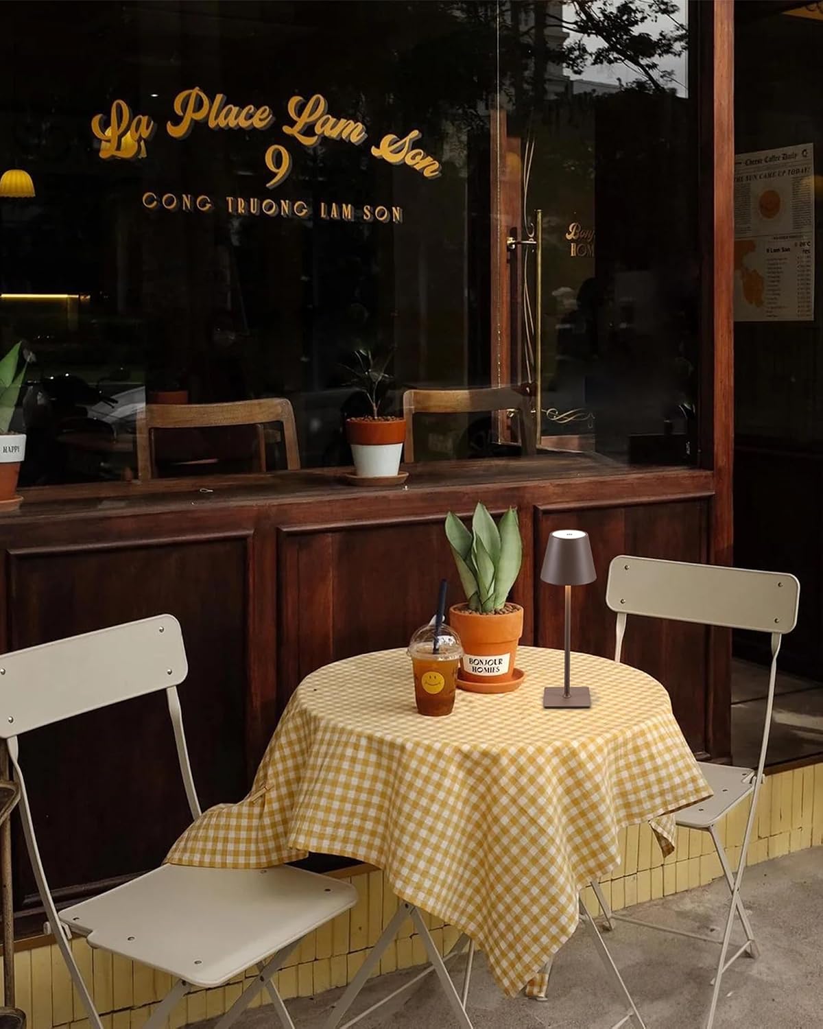 KDG Paquete de 2 lámparas de mesa inalámbricas marrones, lámparas d...