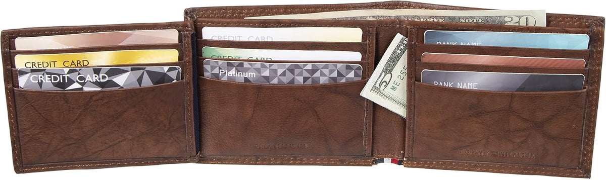 Tommy Hilfiger Cartera Passcase para hombre con ventana de identifi...