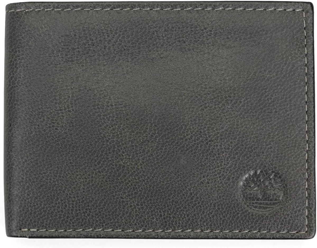 Timberland Billetera de cuero genuino con tarjetero de seguridad RF...
