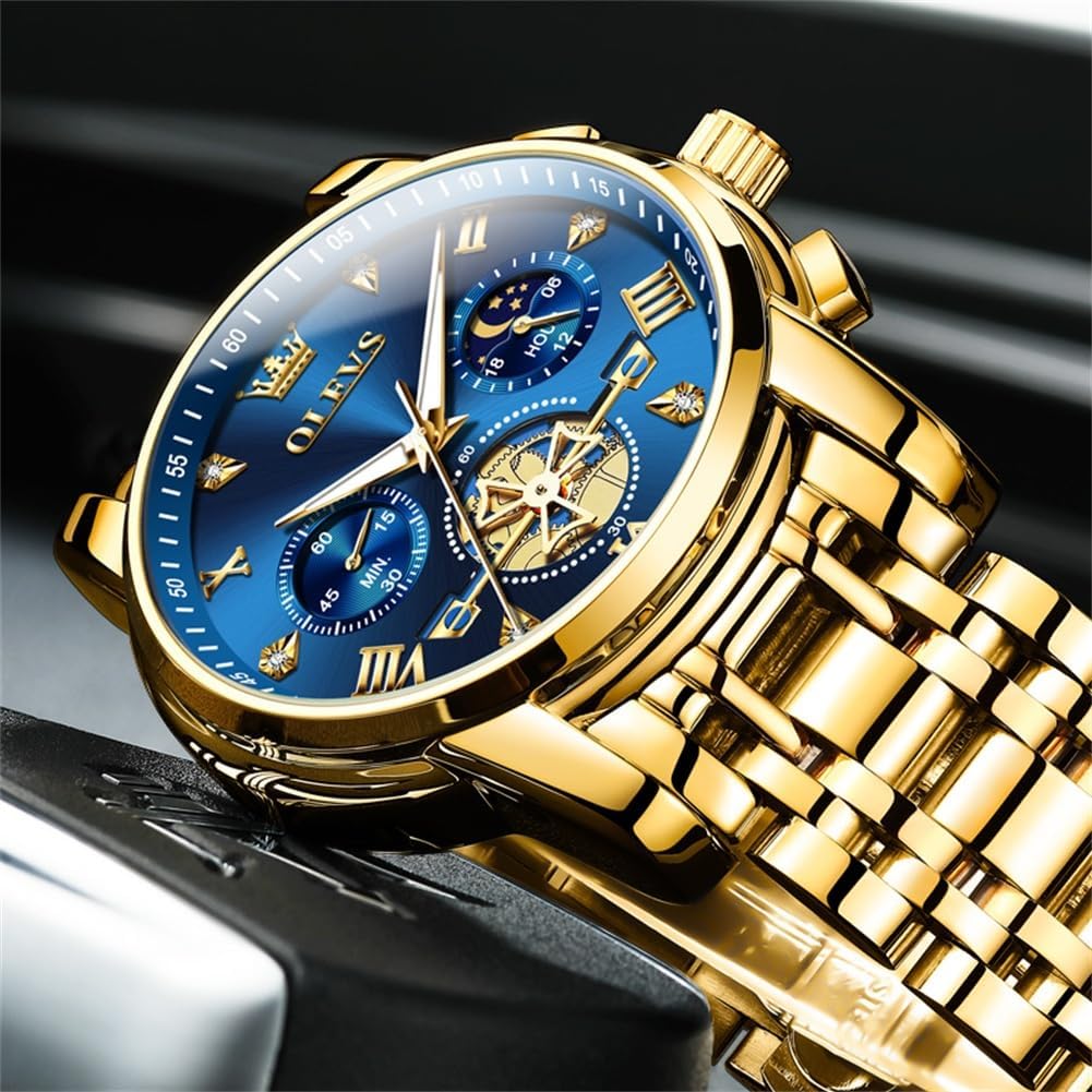 OLEVS Relojes para hombre, resistente al agua, de lujo, gran cara,...