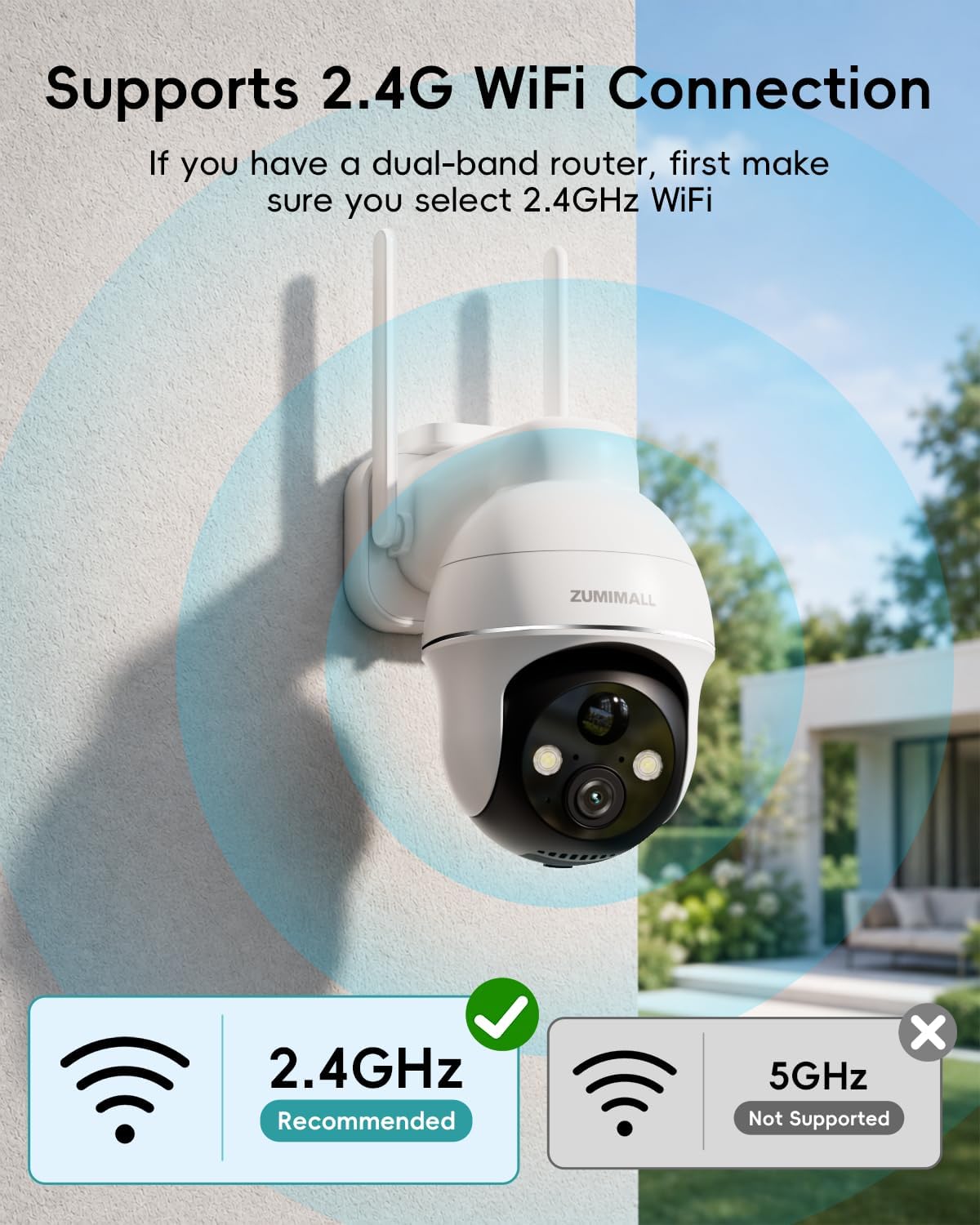 ZUMIMALL Cámaras de seguridad 2K inalámbricas para exteriores, cáma...