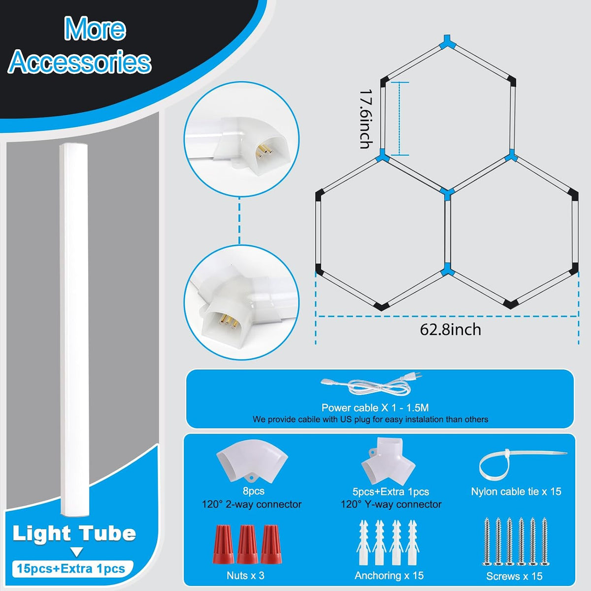 LZHOME Luces LED Hexagonales de Cochera: 15900LM Super Brillantes 3...