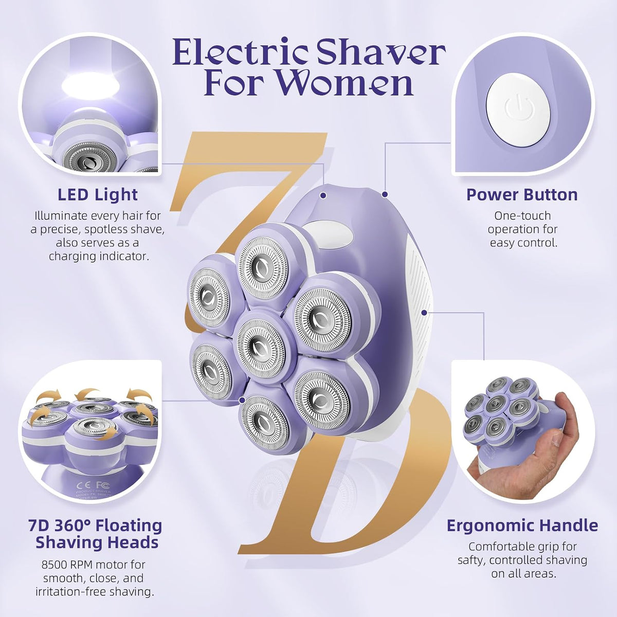 Bartrimber Maquinillas de afeitar eléctricas para piernas de mujer...