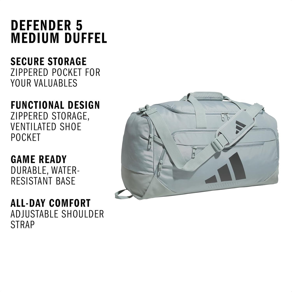 adidas Defender - Maleta deportiva, color verde salvia\/gris 6, OSF...