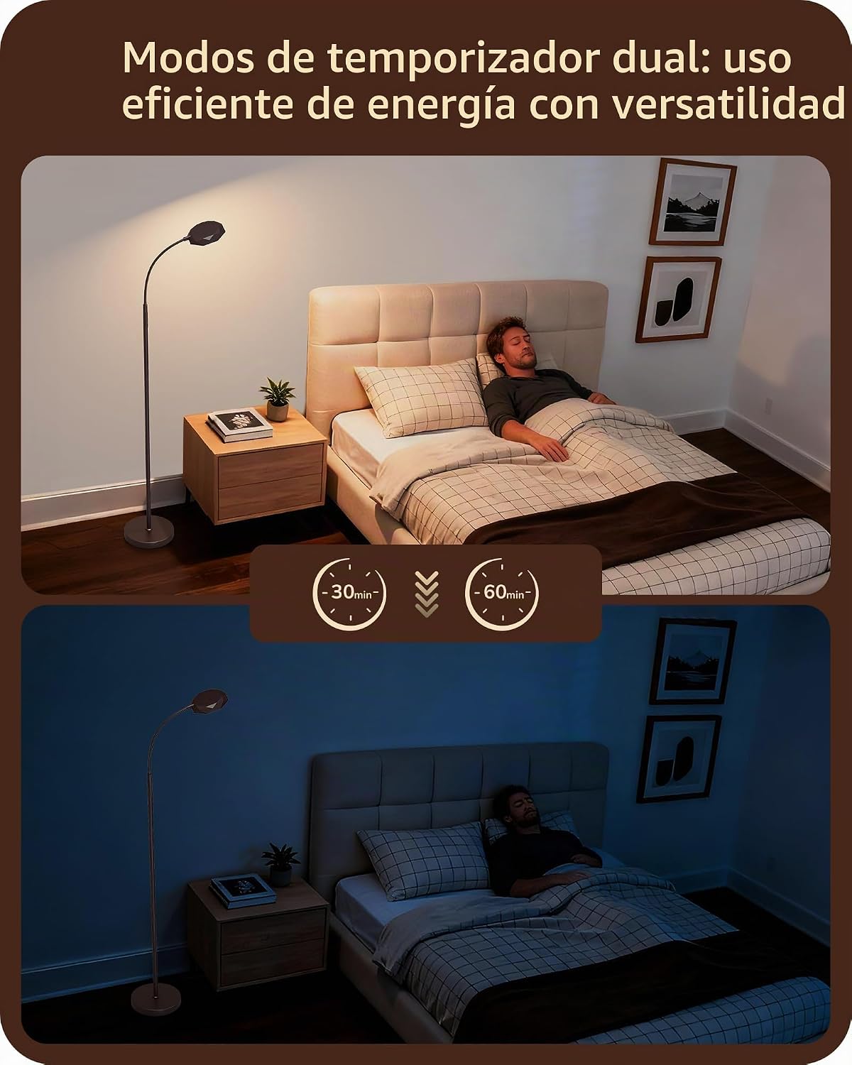 EDISHINE Lámpara de pie LED moderna 1300LM Lámparas de pie para sal...