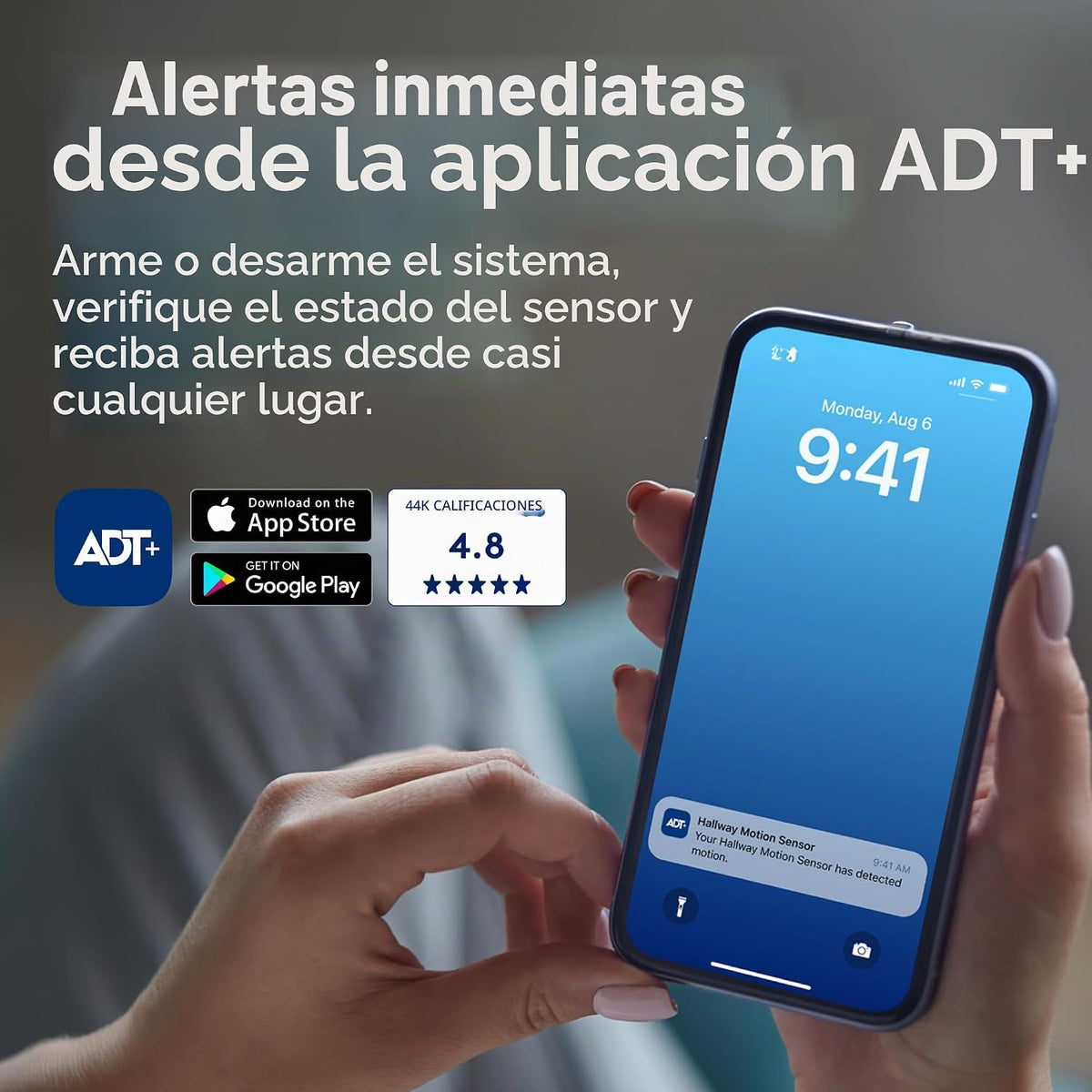 ADT Blu Kit de inicio del sistema de seguridad para el hogar, alarm...