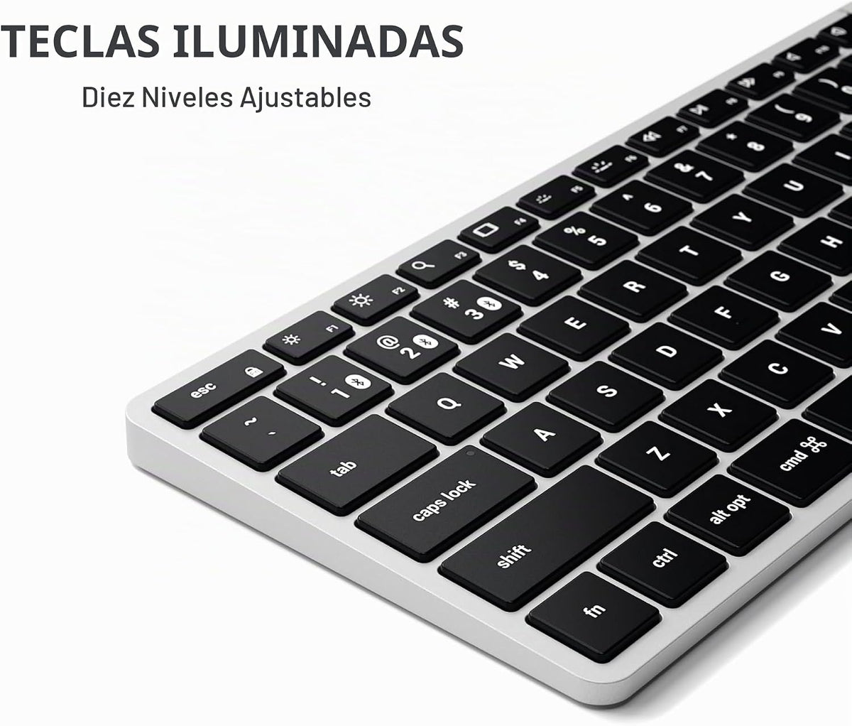 Teclado retroiluminado Bluetooth Satechi Slim X1, sincronización mu...