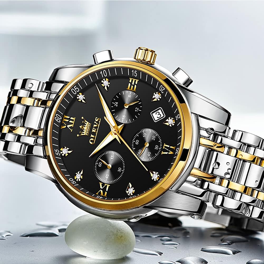 OLEVS Relojes para hombre Relojes de cronógrafo de fácil lectura lu...