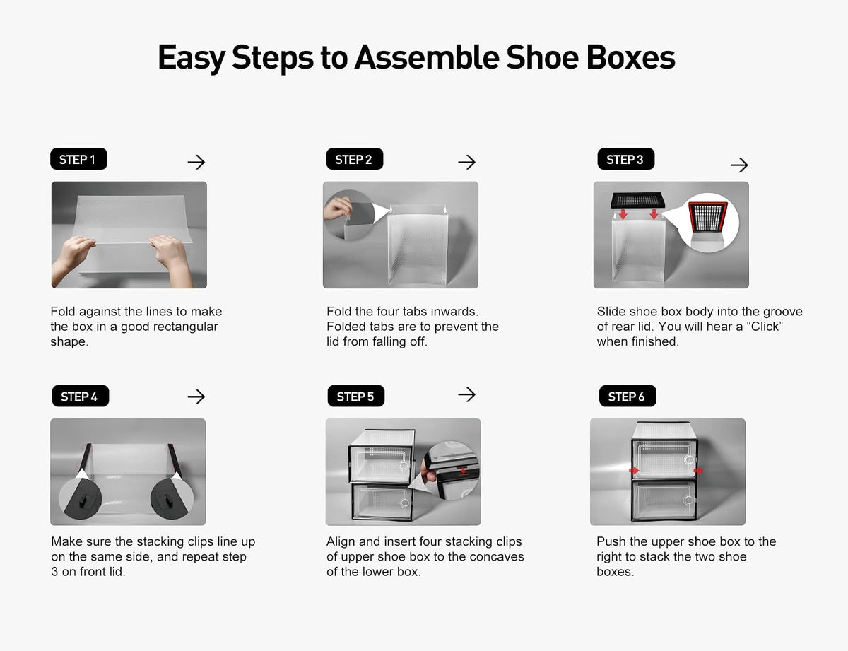 Kuject Cajas de almacenamiento de zapatos grandes, 12 unidades | Es...