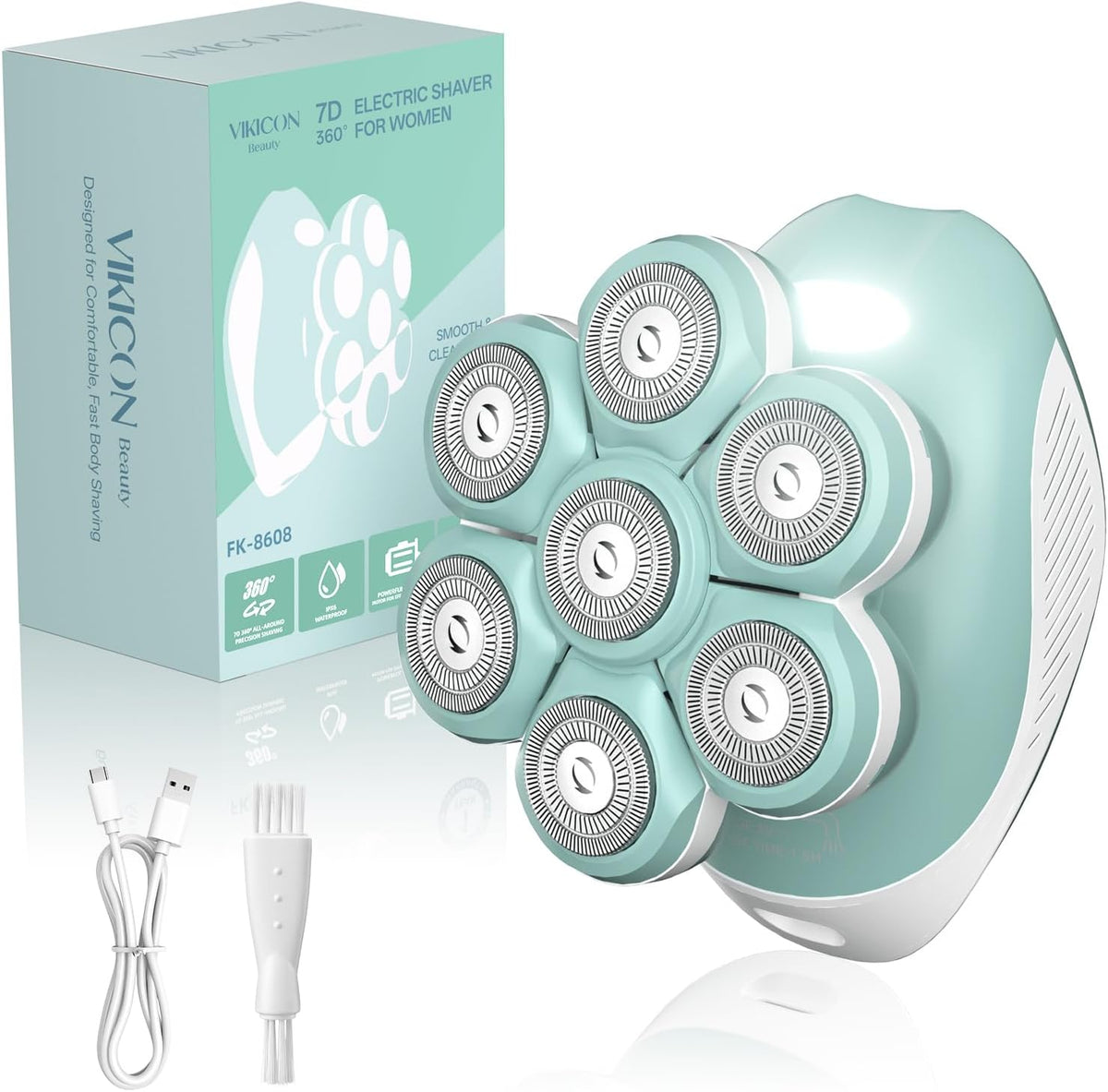 VIKICON Maquinillas de afeitar eléctricas 7D para mujer, de cuerpo...