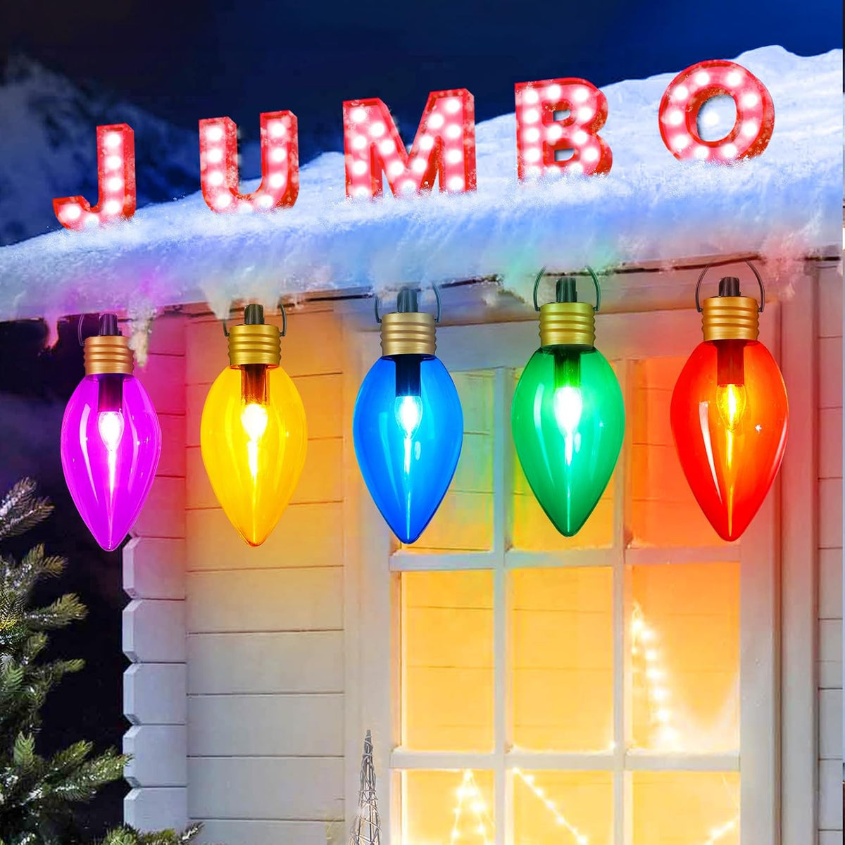 Super Jumbo C9 - Luces de camino de Navidad, 11 pies, 5 luces LED p...