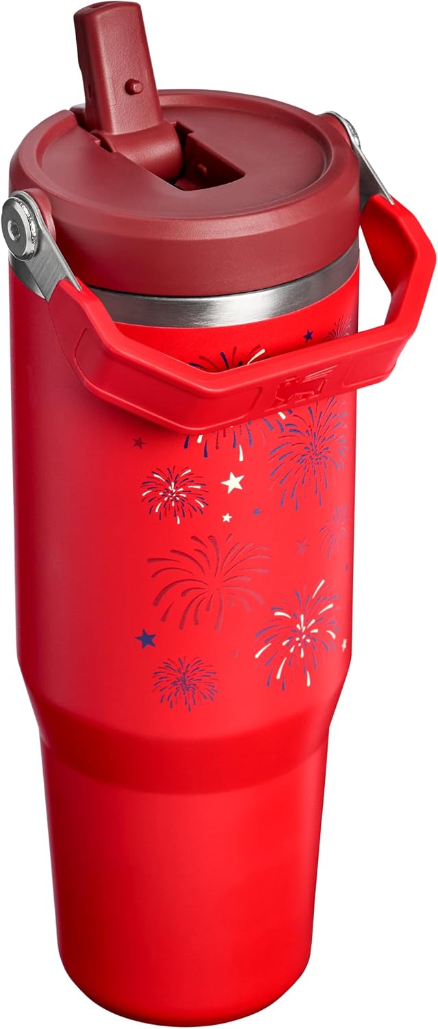 STANLEY IceFlow 2.0 - Vaso con pajilla, 30 onzas, fuegos artificial...