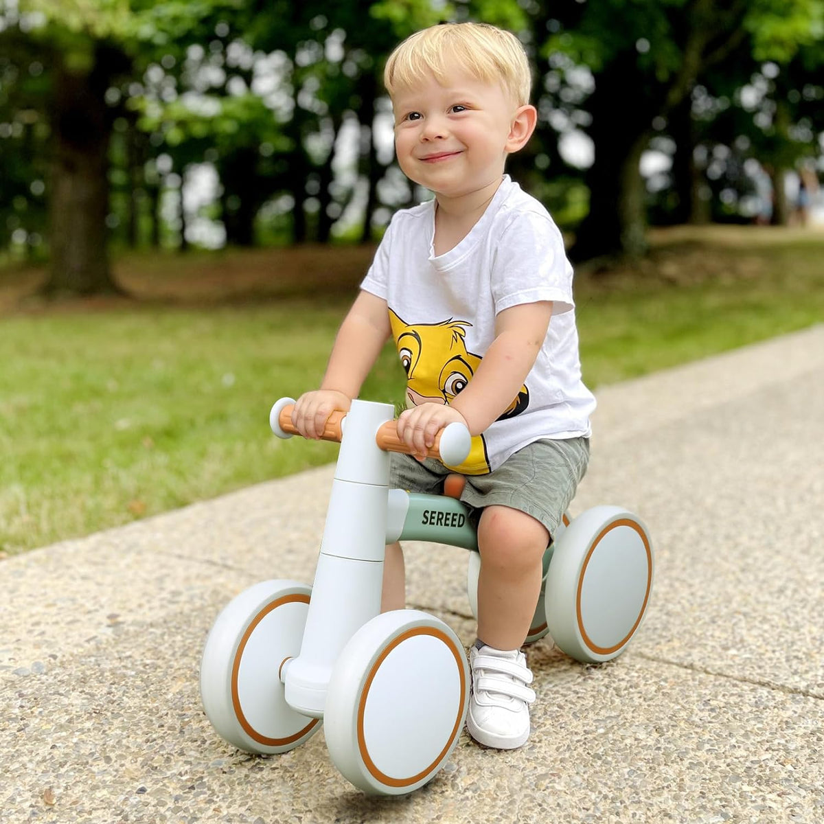 SEREED Bicicleta de equilibrio para bebés de 1 a 2 años, 4 ruedas,...