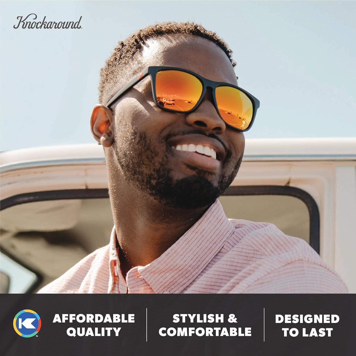 Knockaround Gafas de sol polarizadas cuadradas para hombres y mujer...