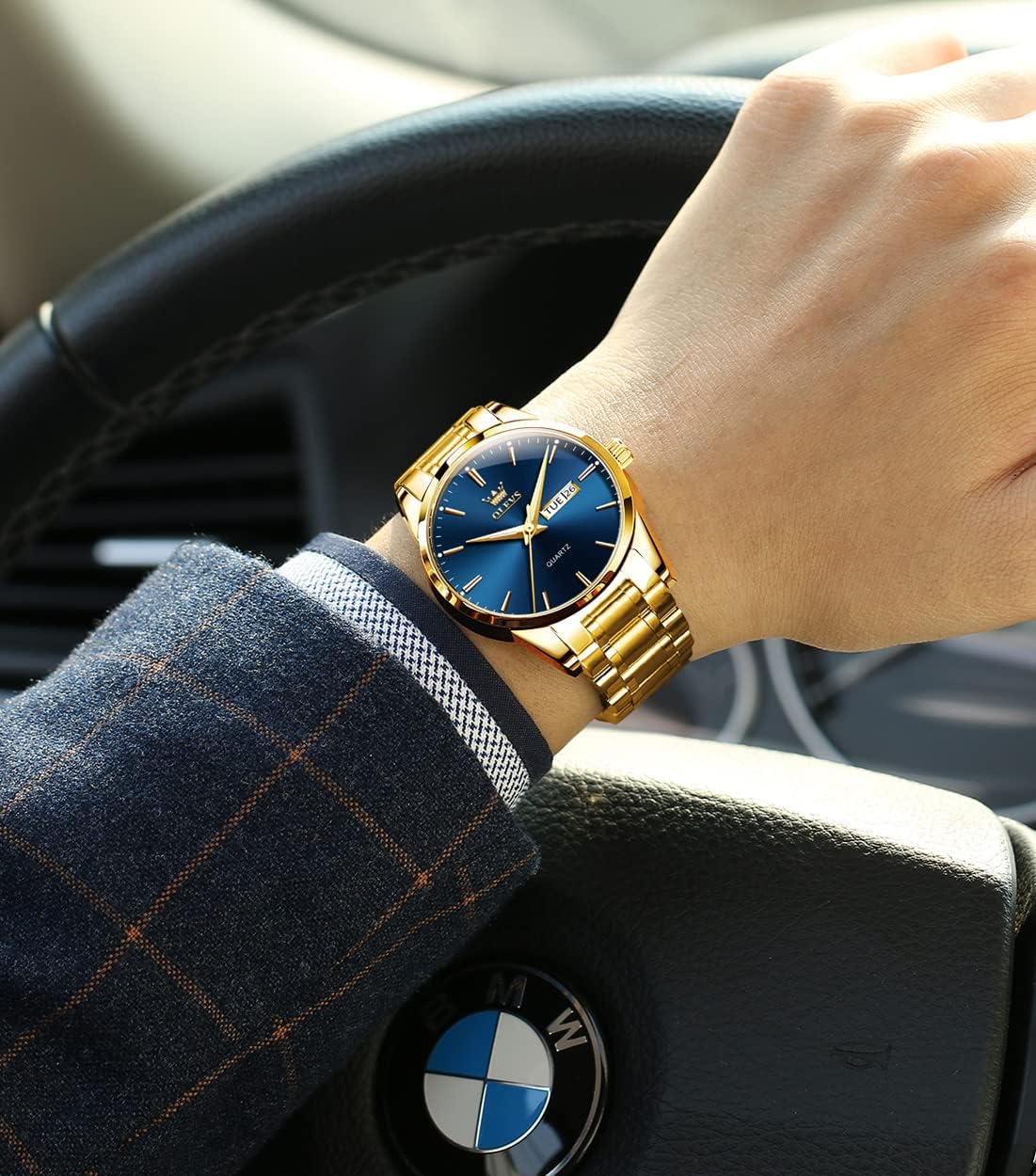 OLEVS Relojes para hombre Relojes de cronógrafo de fácil lectura lu...