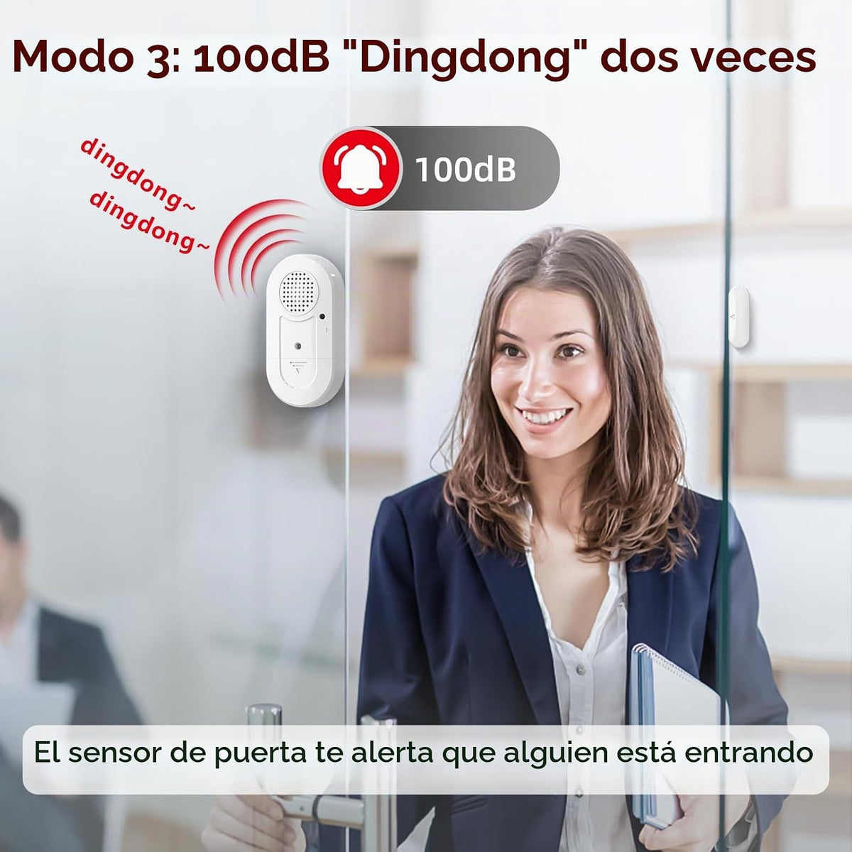 Sanjie Sensores de alarma para puerta y ventana, paquete de 3, 125d...