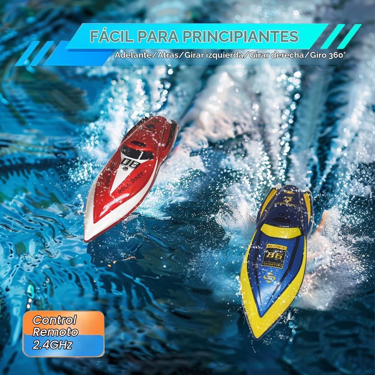 LAFALA Mini Barco RC de 2,4 GHz con caída de 360 ° para Carga USB...