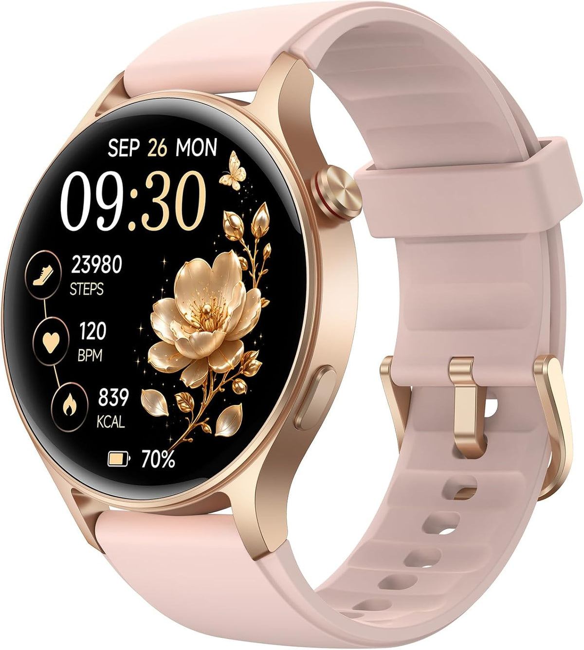Fitpolo - Reloj inteligente para mujer, rastreador de fitness AMOLE...