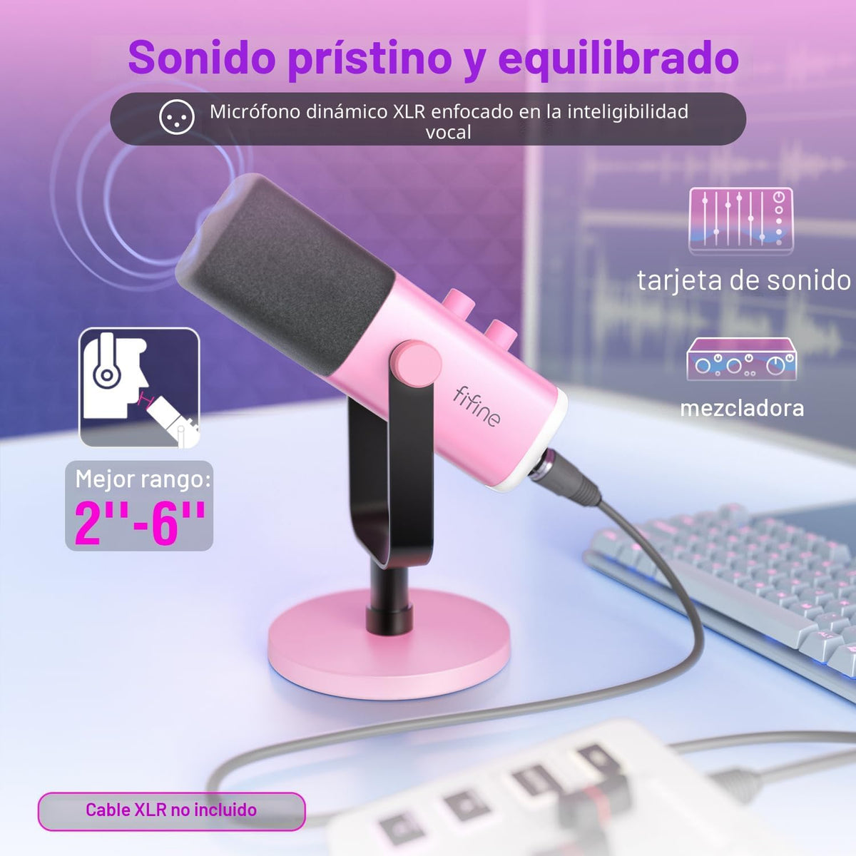 FIFINE AmpliGame AM8P XLR\/Micrófono dinámico USB para grabación de...