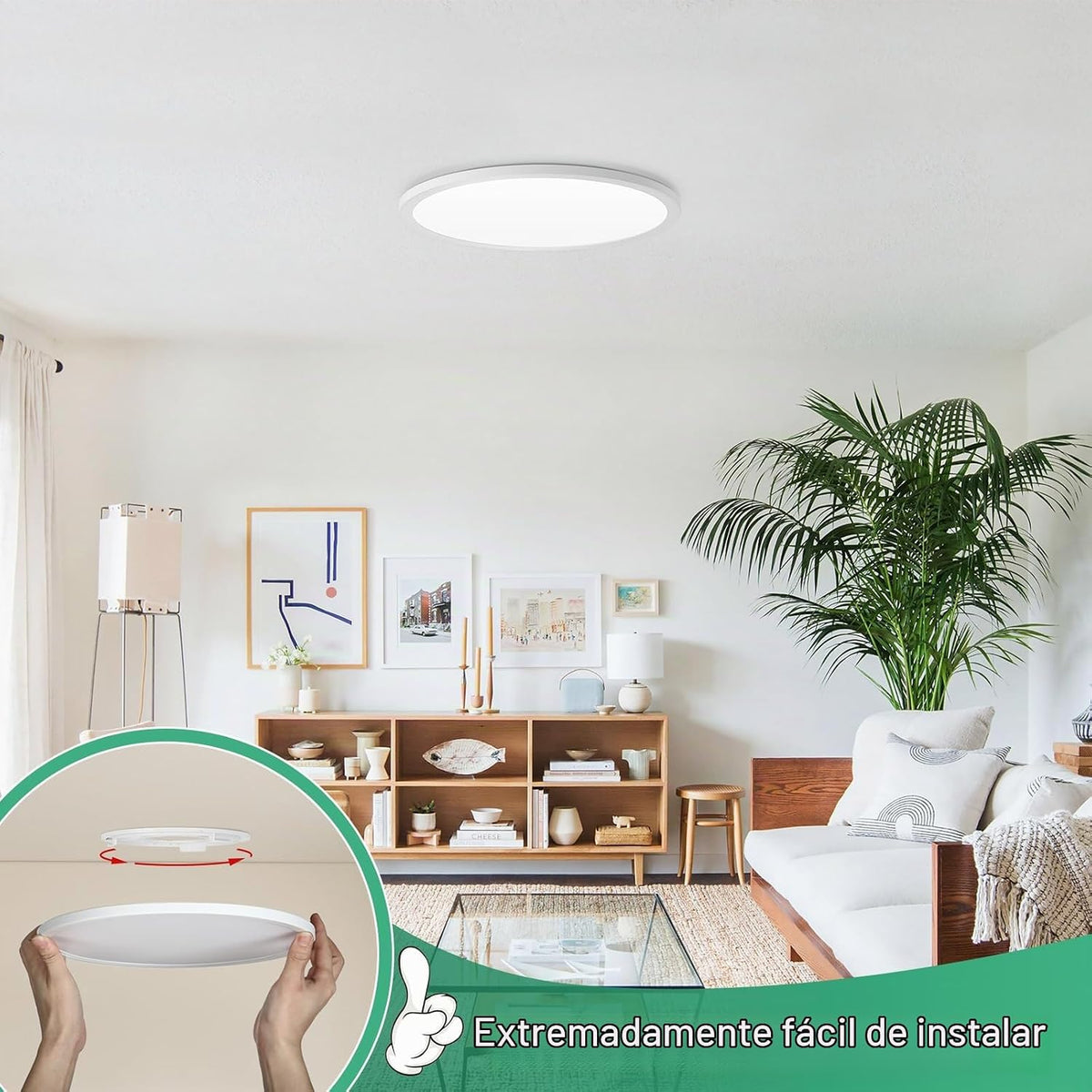 Brightever Lámpara de techo LED de montaje empotrado de 9 pulgadas...