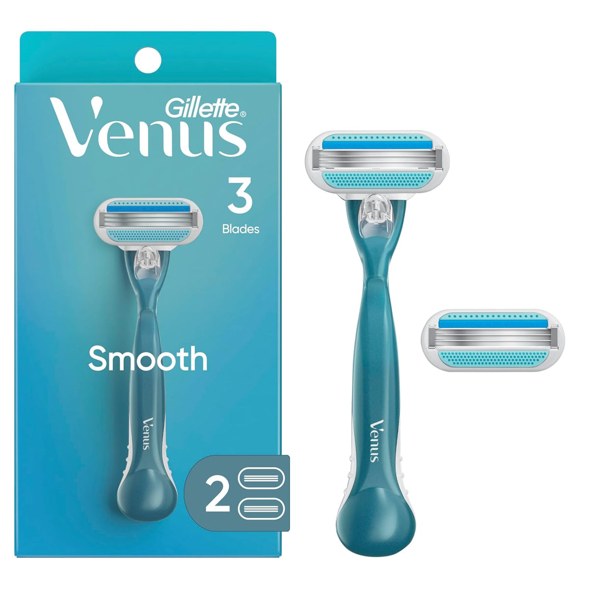 Gillette Venus Smooth Razor para mujeres, incluye 1 mango de afeita...