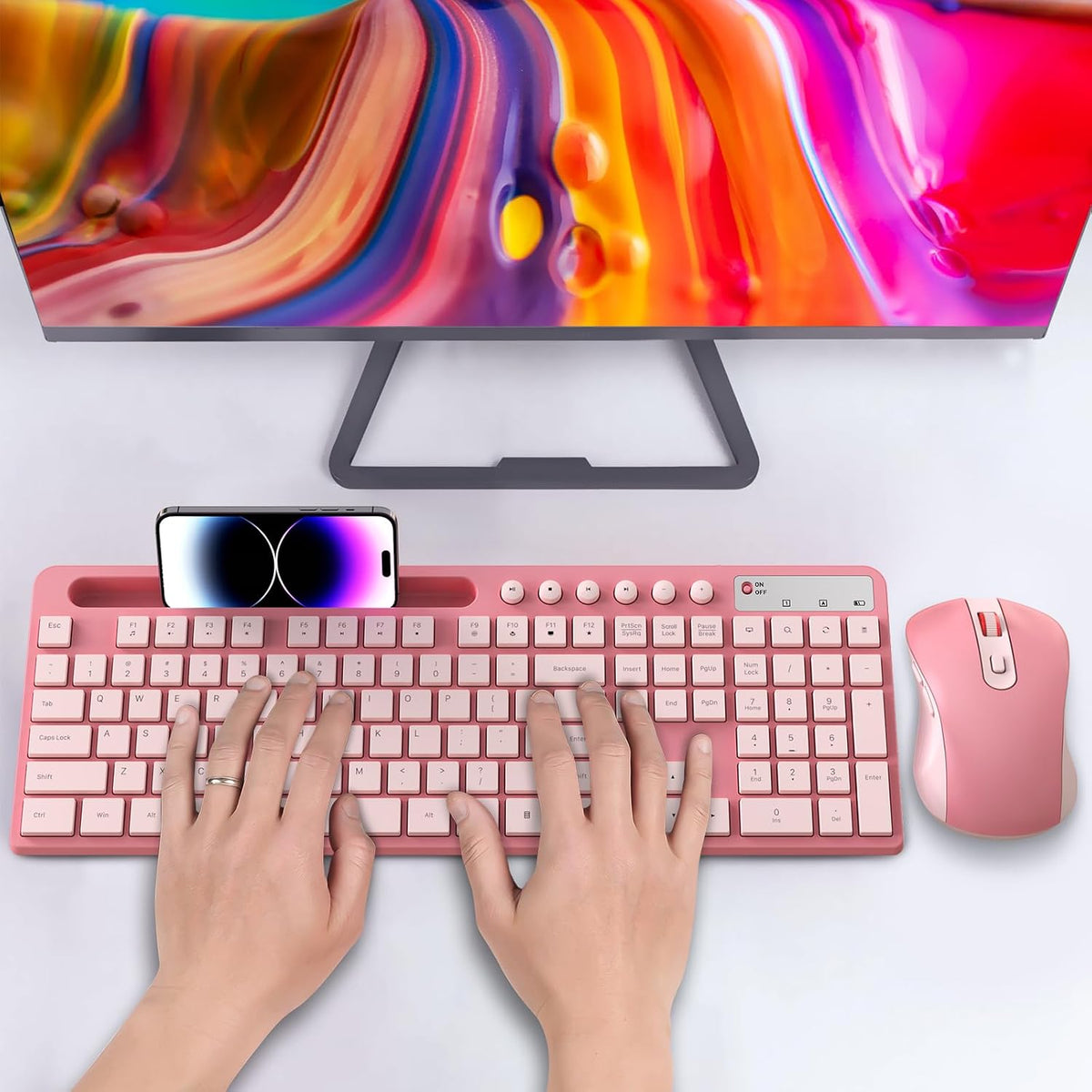 Combinación de teclado y mouse inalámbricos, teclado inalámbrico er...