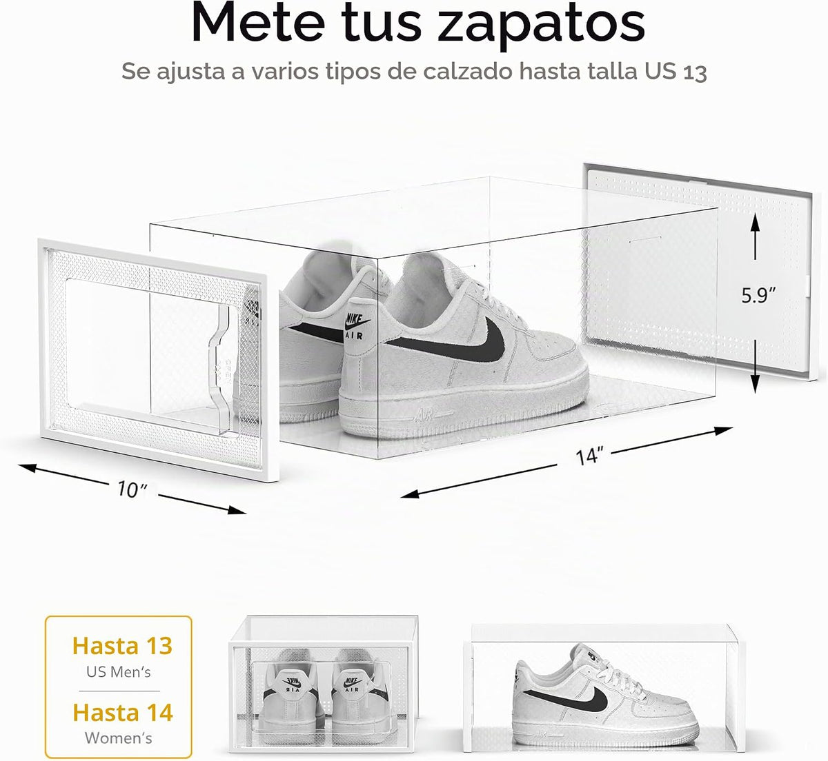 Cajas de almacenamiento de zapatos XXL, paquete de 12, organizador...