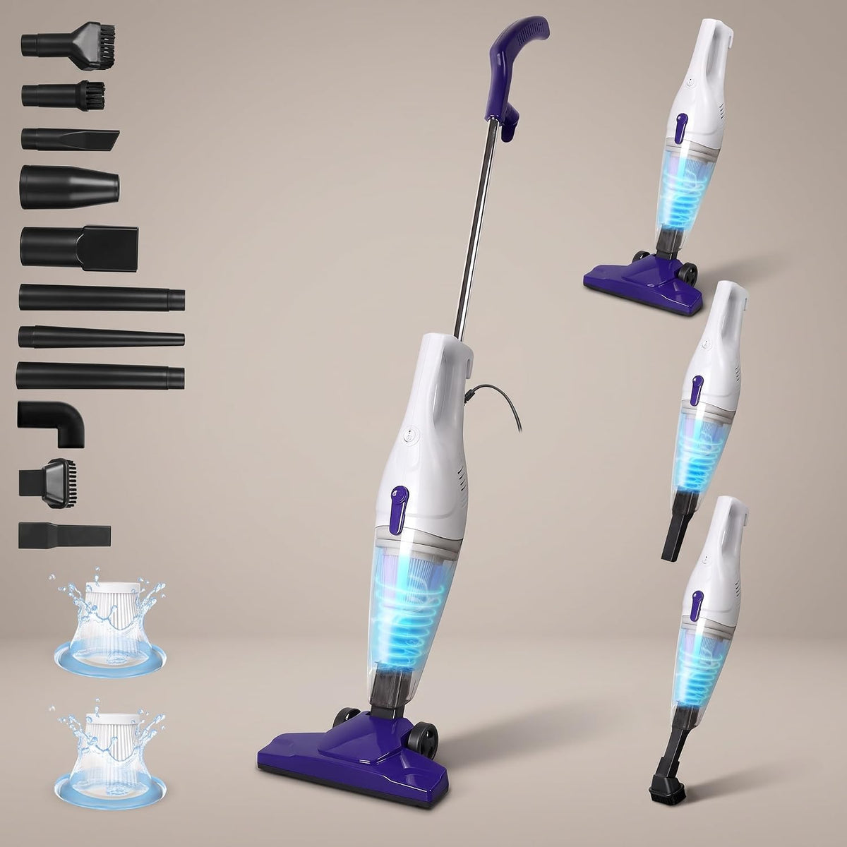 Intercleaner - Aspiradora con cable, 15 KPa de potente succión con...