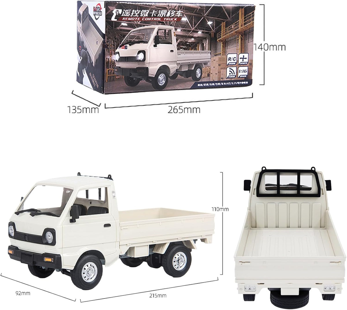 LEOSO WPL D12 RC Truck 1\/10 RC Drift Camioneta con 3 baterías | Ra...