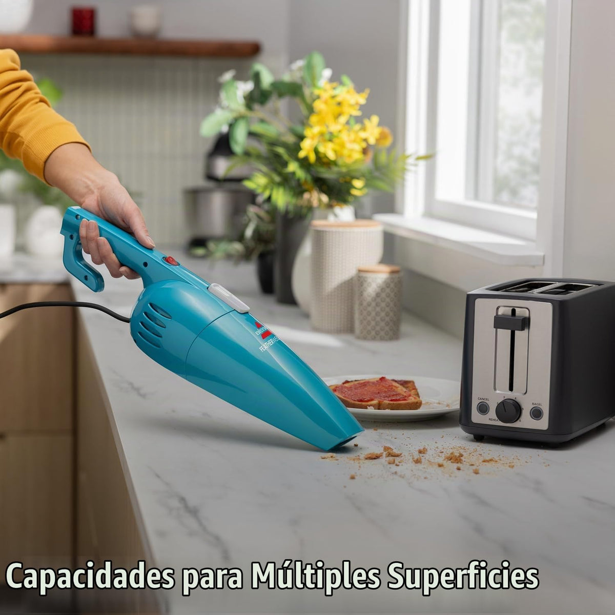 Bissell 20334 aspiradora sin bolsa, liviana, peso pluma, diseño de...