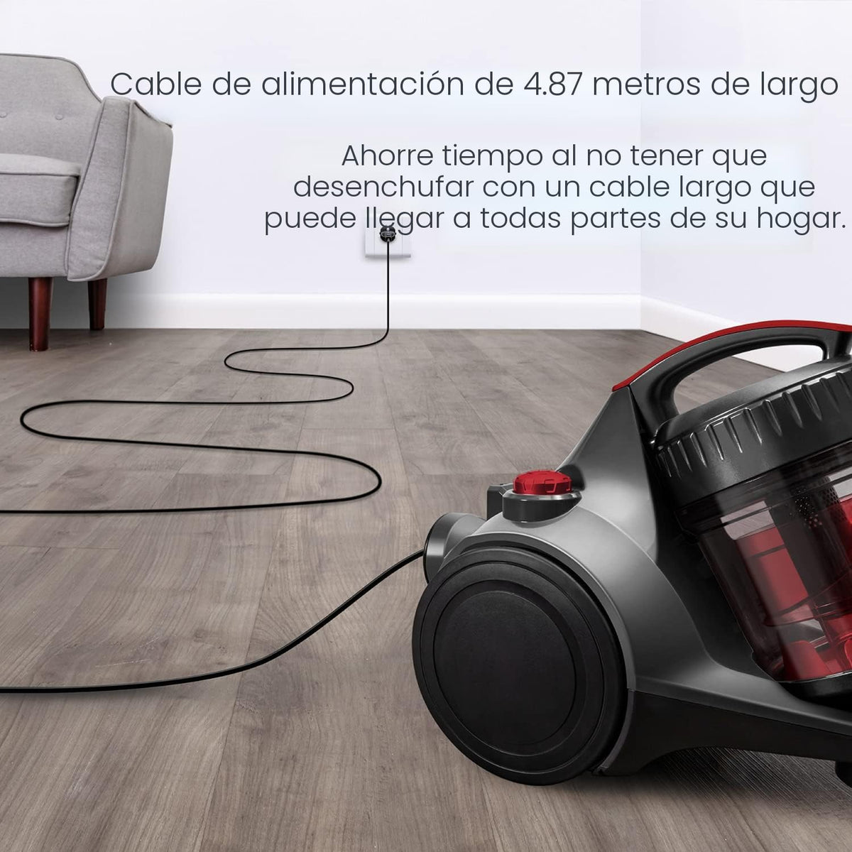 Eureka - Aspiradora sin bolsa de cilindro, aspiradora ligera para a...