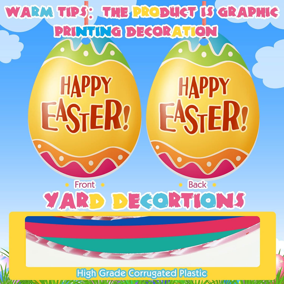 Rtteri 30 piezas de huevos de Pascua al aire libre colgantes colori...