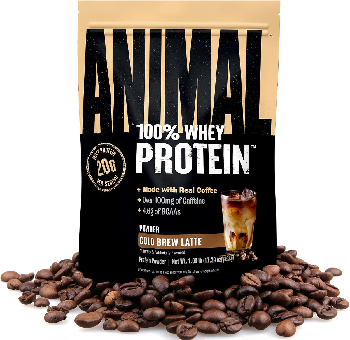 Animal - Proteína 100 % de suero en polvo sabor café helado instant...