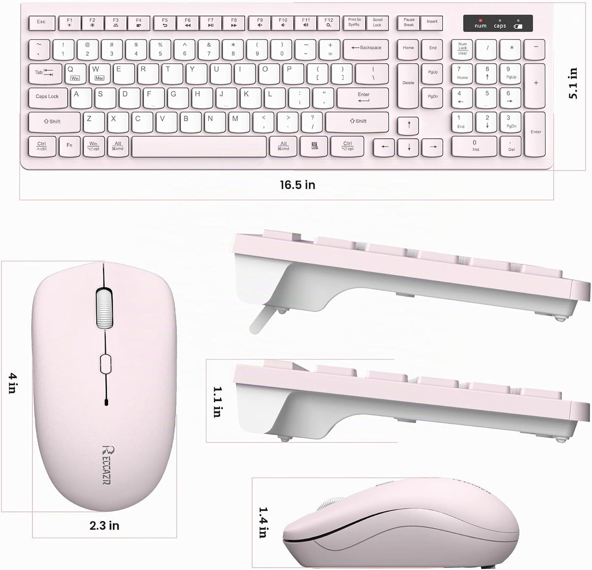 Teclado inalámbrico y mouse combinado silencioso para oficina y hog...